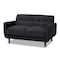 Baxton Studio Allister Mid-Century Dark Grey Upholstered Loveseat 158-9746 - alternate 1